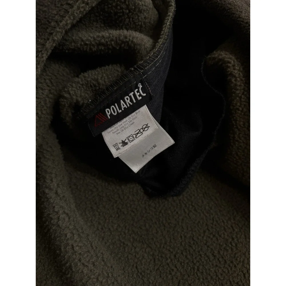 Vintage Eddie Bauer Mens L Fleece Pullover Quarter Zip Olive Outdoor Jacket - Picture 5 of 6